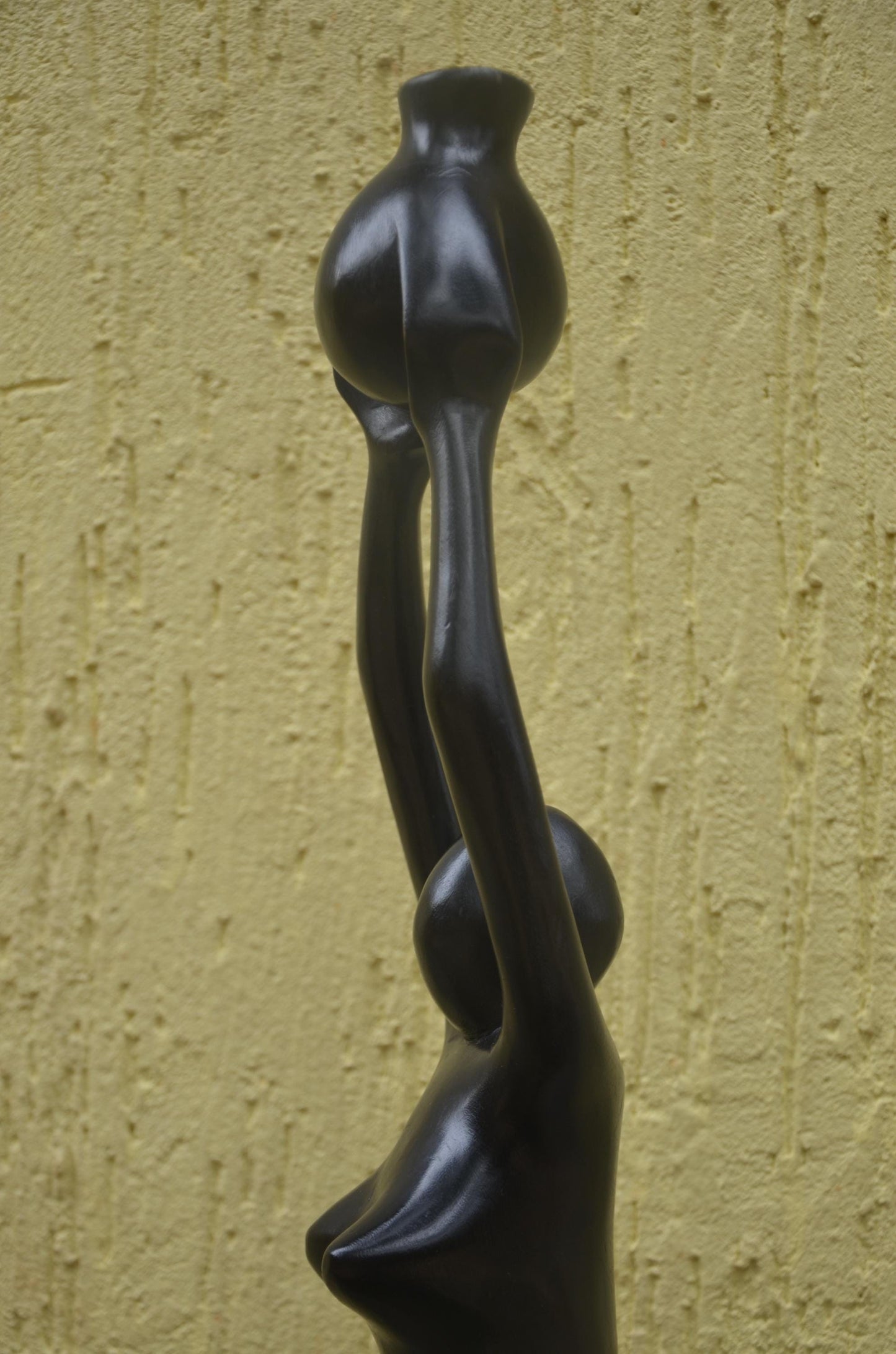 African Modernist Sculpture | Hand-Carved Makonde Style Art | Elegant Tall Statue