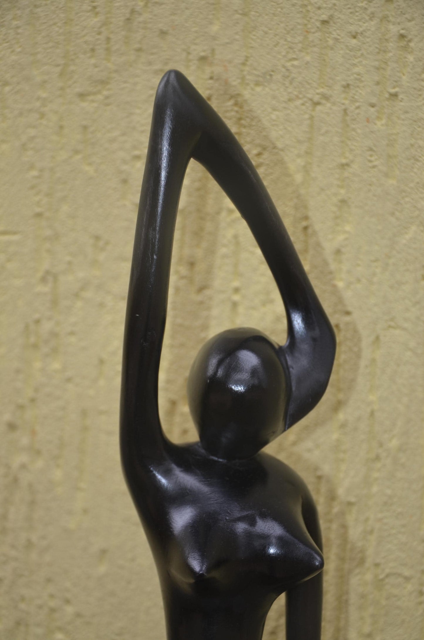 Large Modernist Sculpture | Hand-Carved Makonde Style Art | Tall Abstract Statue