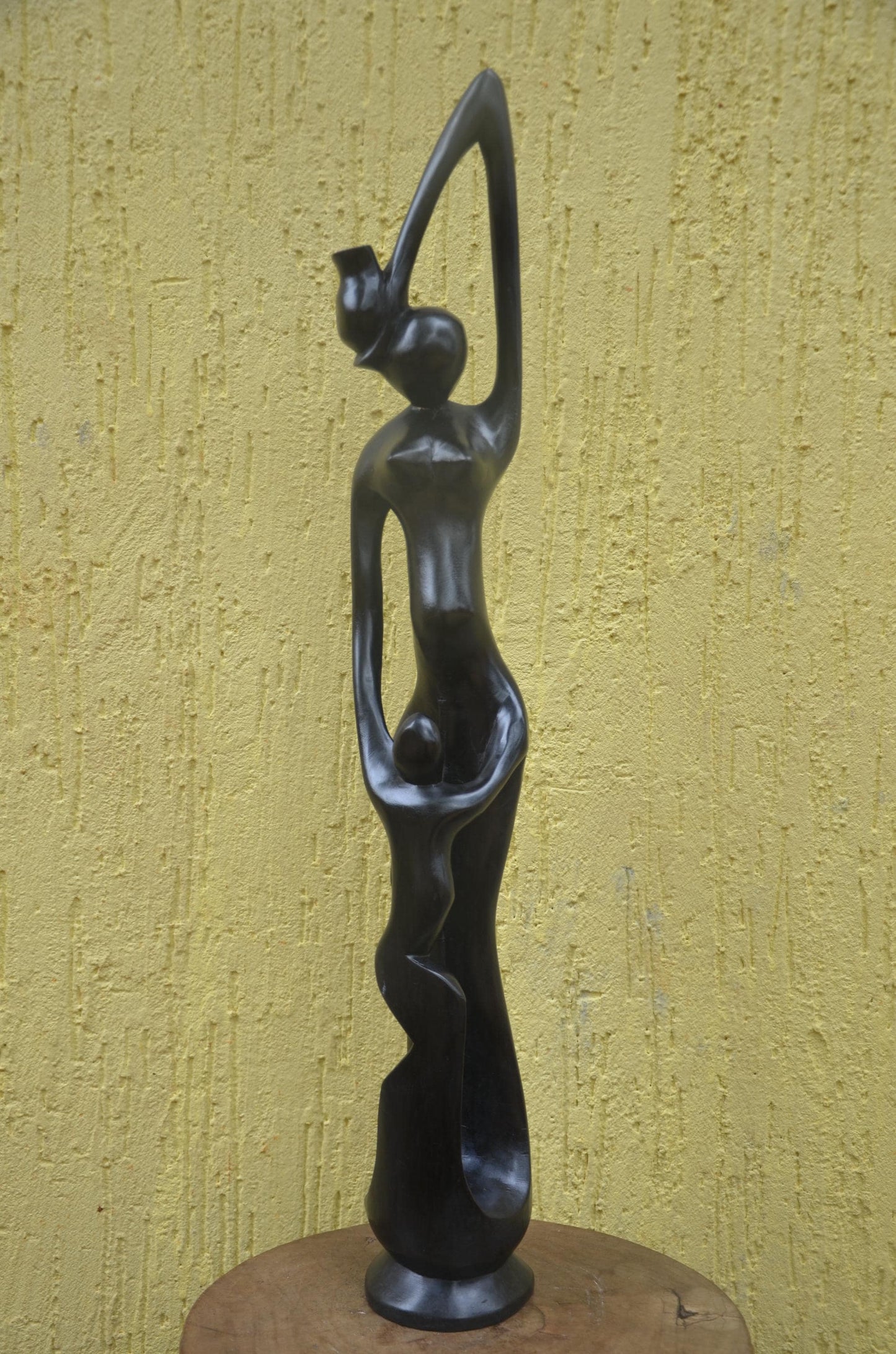 Maternity Sculpture | Modernist Makonde Style Art | Large Hand-Carved Wood Statue