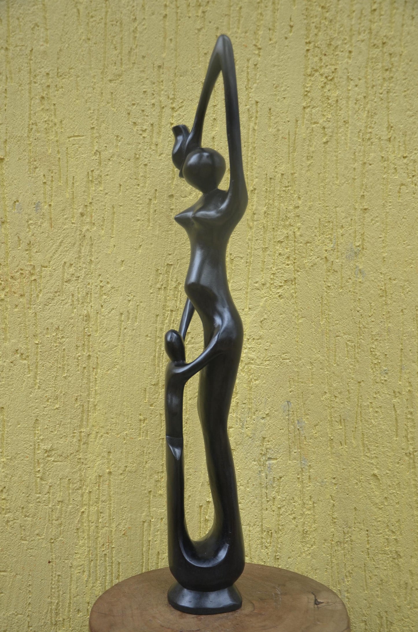 Maternity Sculpture | Modernist Makonde Style Art | Large Hand-Carved Wood Statue