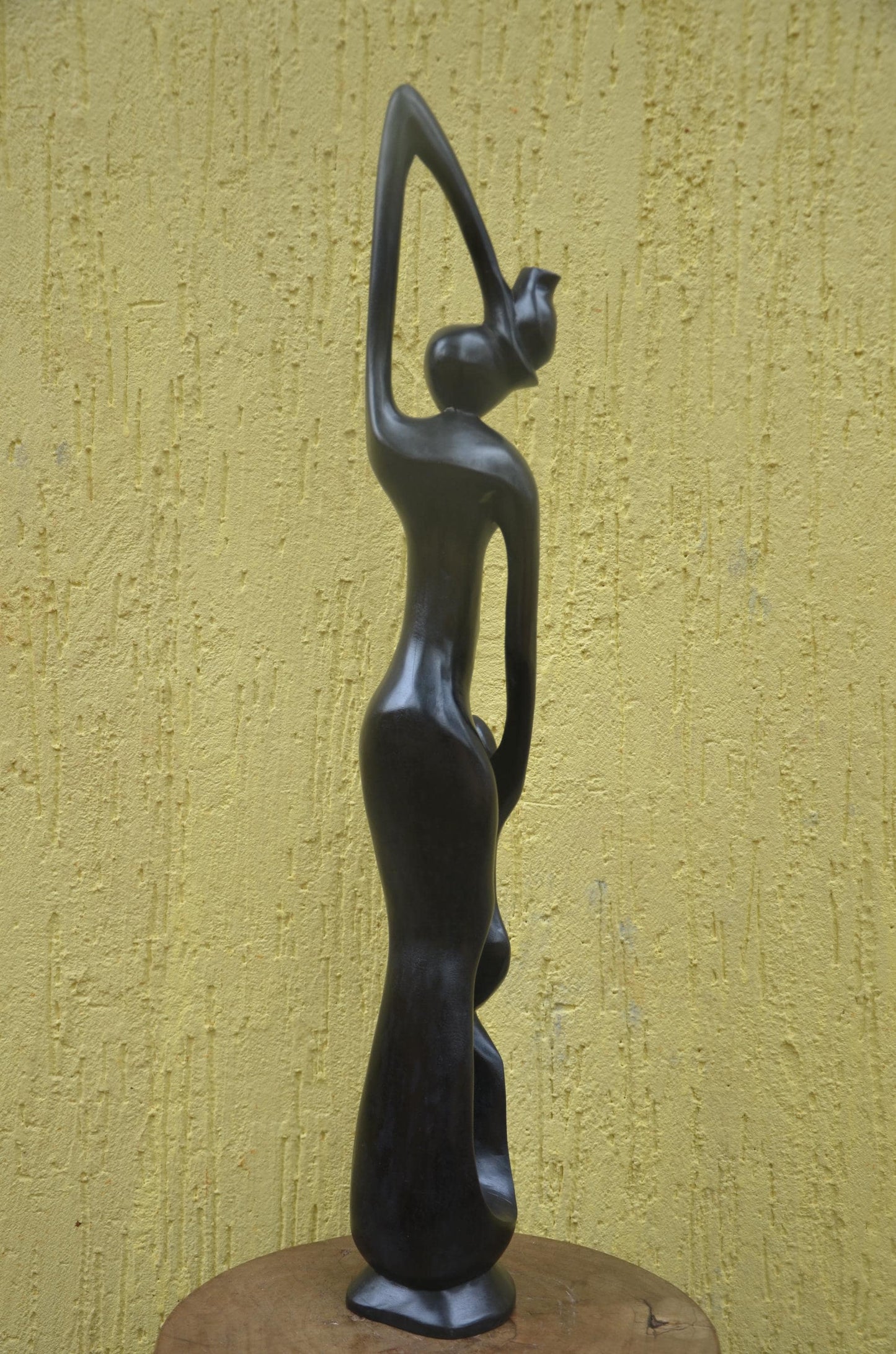 Maternity Sculpture | Modernist Makonde Style Art | Large Hand-Carved Wood Statue