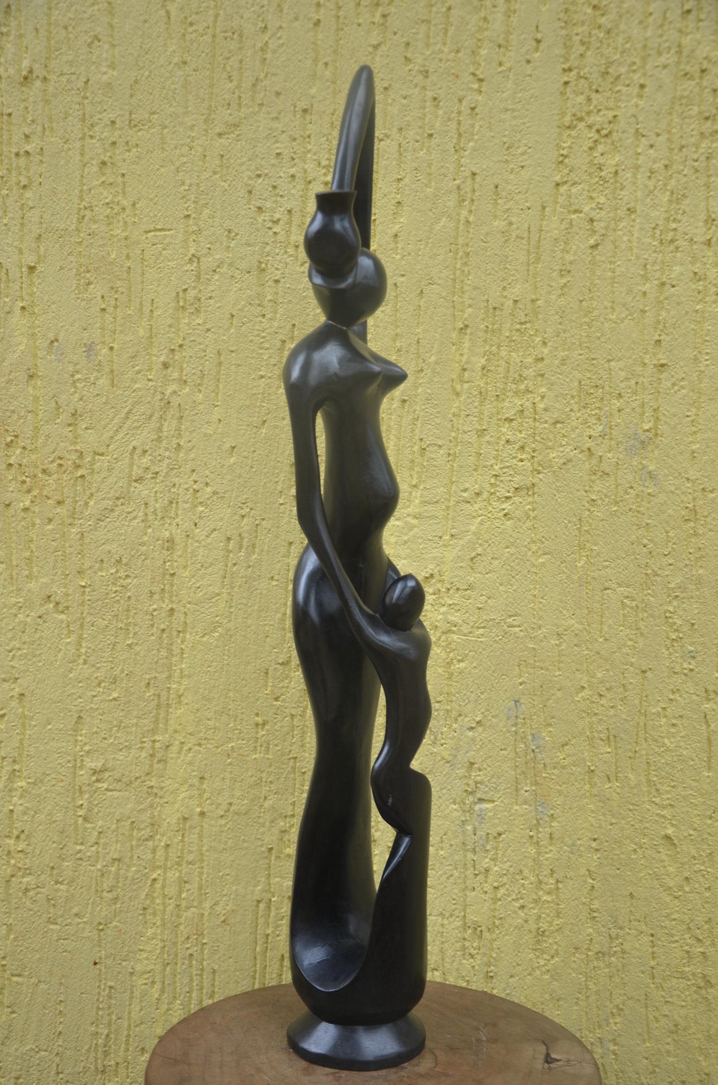 Maternity Sculpture | Modernist Makonde Style Art | Large Hand-Carved Wood Statue