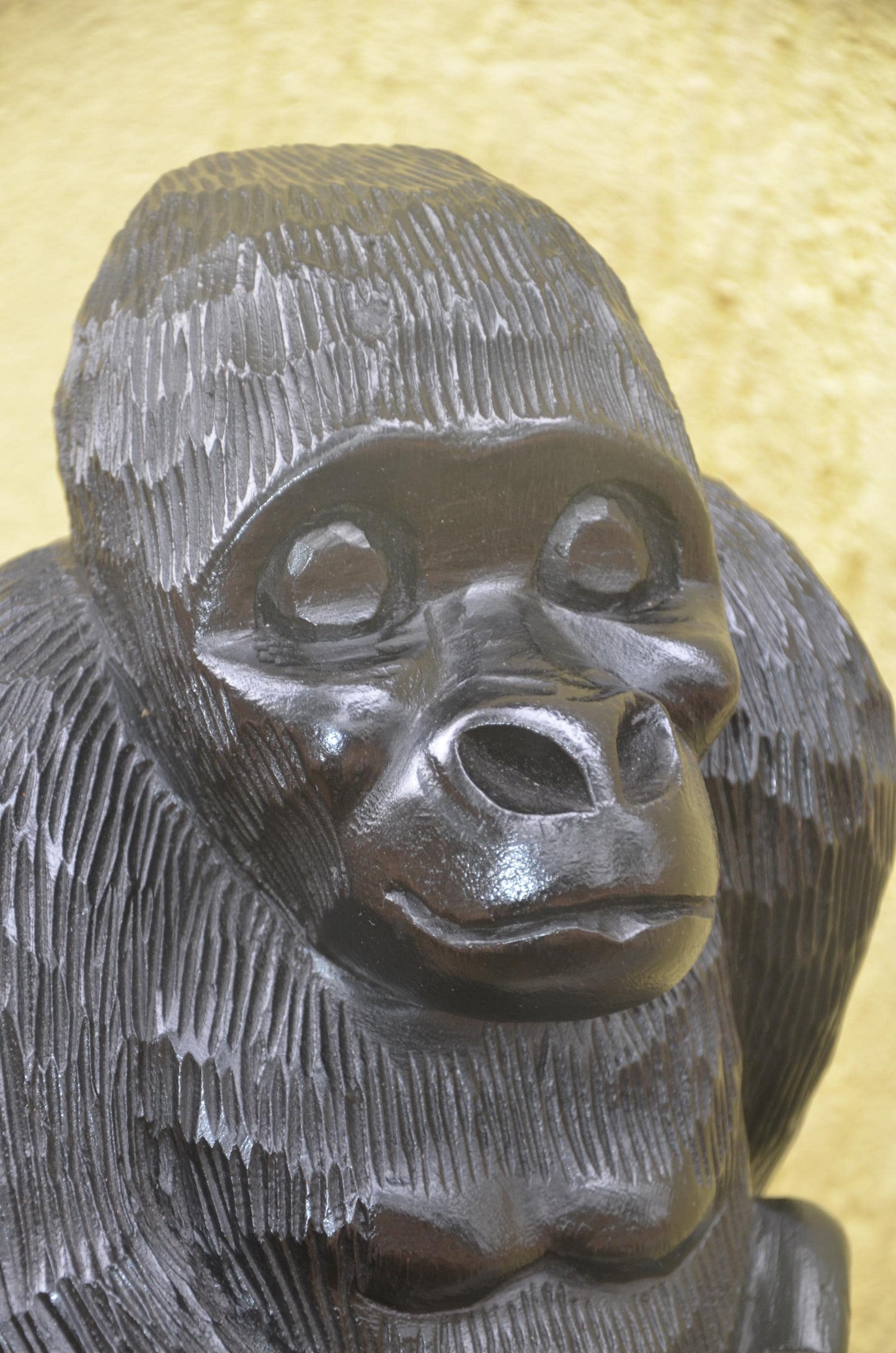 Hand-Carved Wooden Gorilla | African Wildlife Sculpture | Sturdy Primate Art