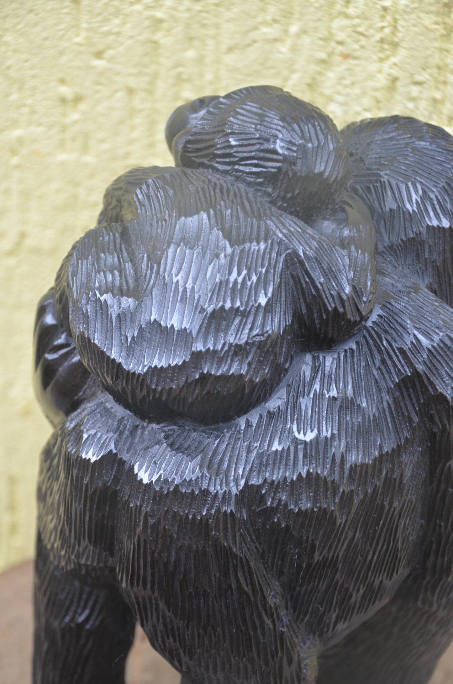 Wooden Gorilla Mother & Baby | Hand-Carved African Wildlife Sculpture | Nursery Art