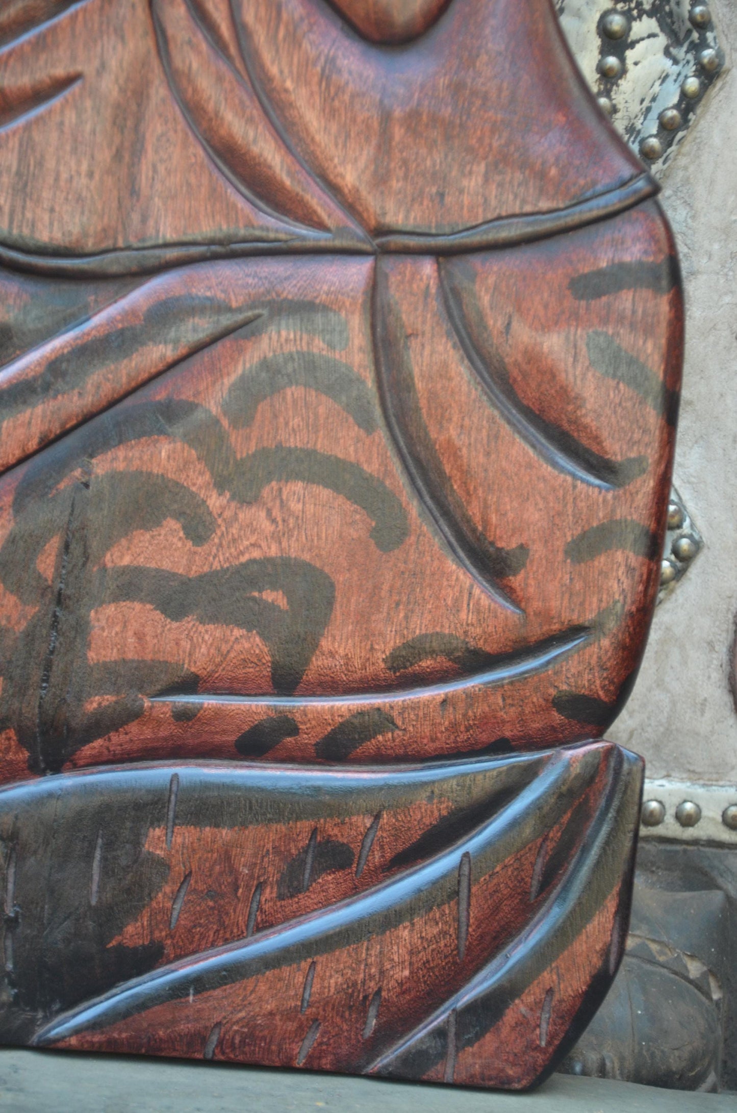 African Mother and Child Wood Plaque – Large Breastfeeding Relief Wall Art