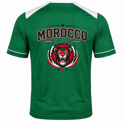 Morocco Soccer Jersey | Atlas Lions Fan Jersey | Morocco Football Shirt | DTF Printed Supporter Jersey | World Cup Fan Apparel