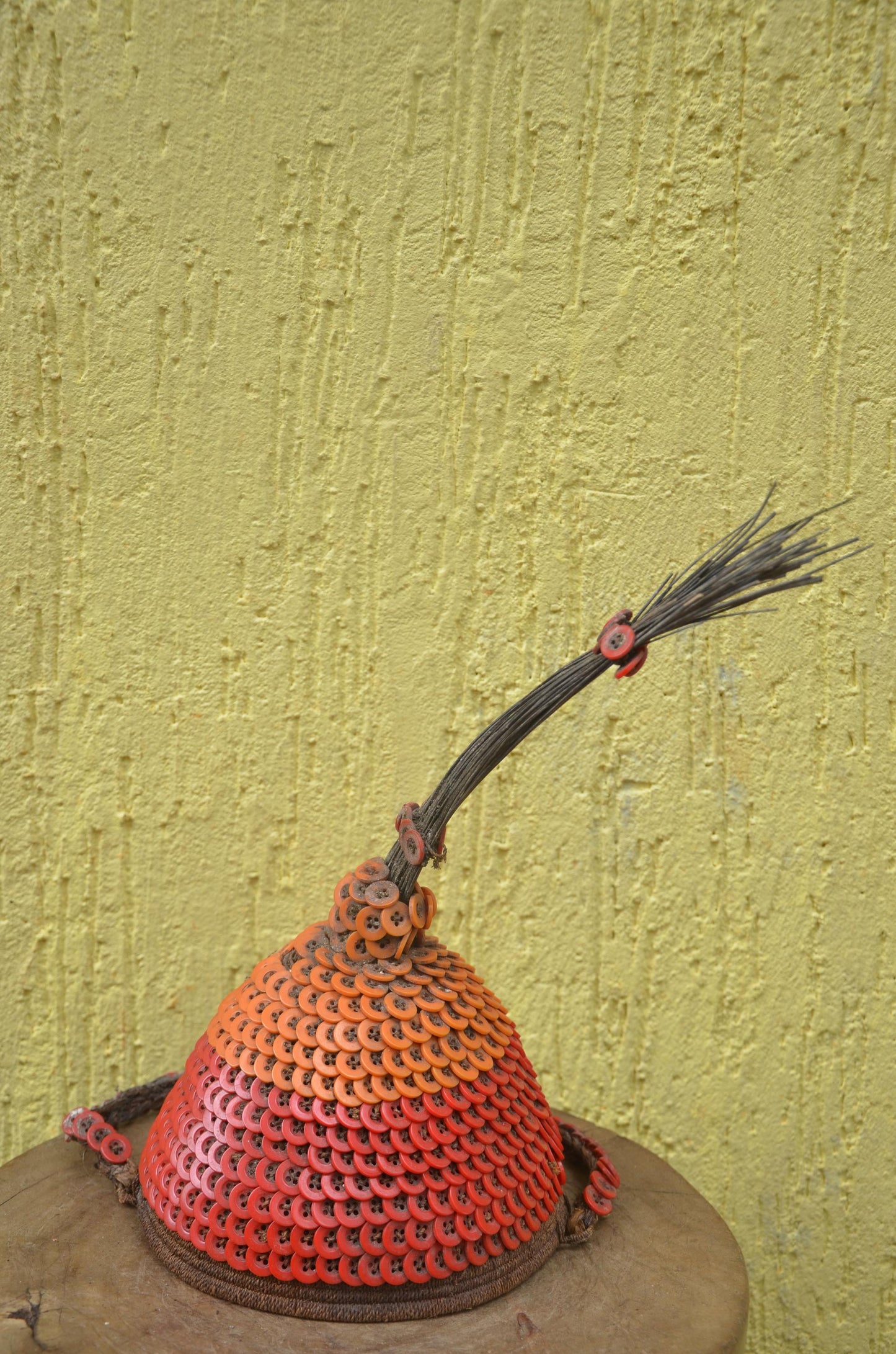 African Lega Ceremonial Hat – Vintage Cowrie Shell Bwami Prestige Cap Congo