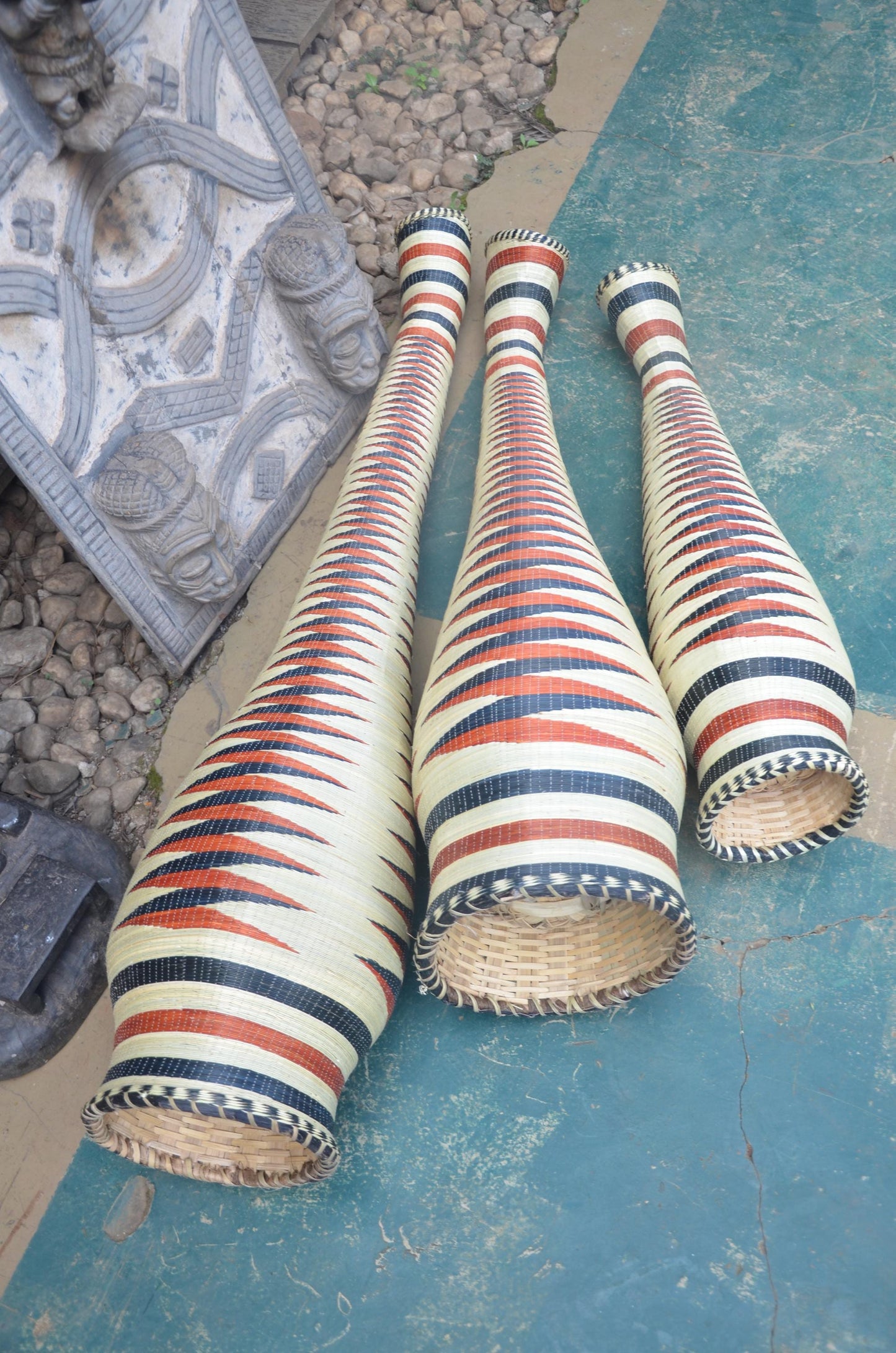 Large Rwandan Floor Vase | Traditional Hand-Woven Decor | Tall Artisan Basketry