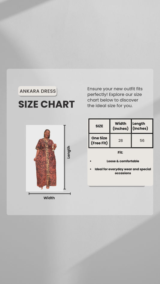 African Batik Maxi Kaftan Dress with Tassel Belt